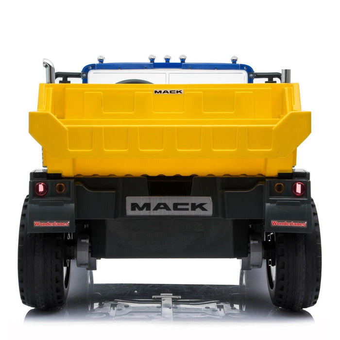 MACK Truck Officially Licensed Kids Ride On Electric Car | Blue/Yellow