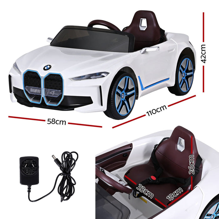 Officially Licensed BMW I4 Kids Ride On sports car with Remote Control | Alpine White