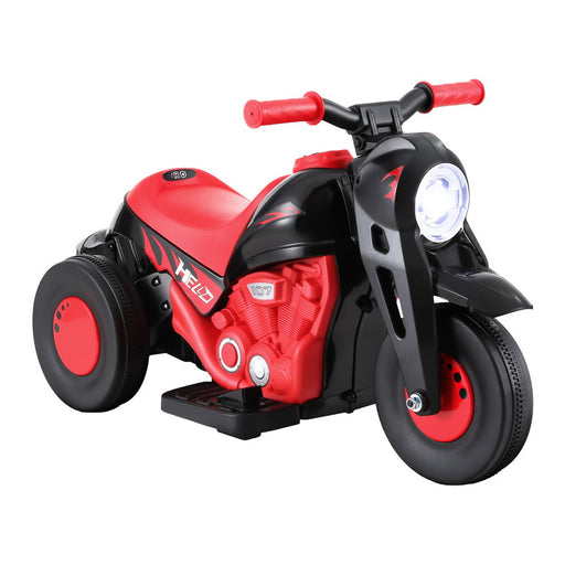 Kids Ride On Motorbike Motorcycle with Working Bubble Exhaust | Lava Red & Black