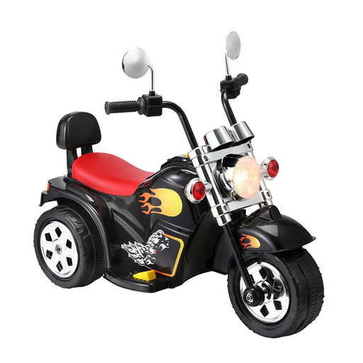 Harley Davidson Inspired Kids Ride On Motorbike Motorcycle | Black with Flames