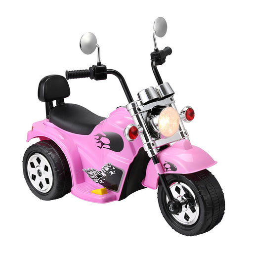 Harley Davidson Inspired Kids Ride On Motorbike Motorcycle | Candy Pink with Flames