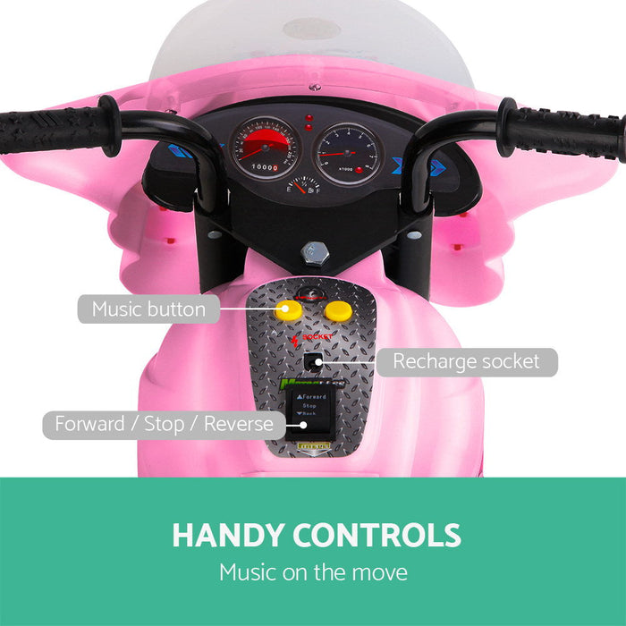 Police Inspired Kids Ride On Motorcycle | Pink