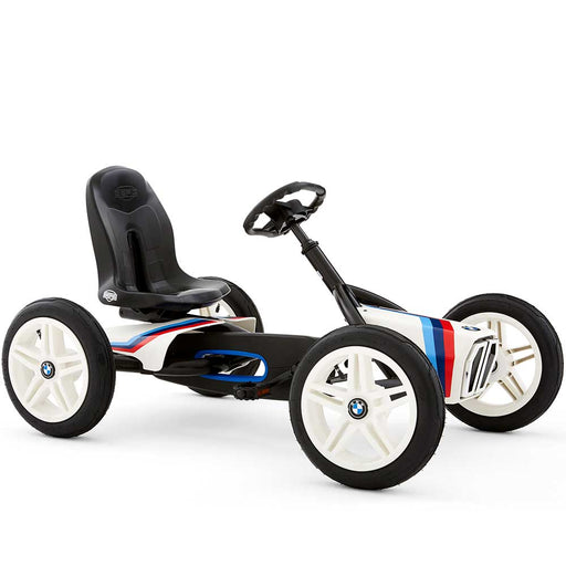 Berg Buddy Officially Licensed BMW Kids Pedal Powered Go Kart | White with BMW Stripes