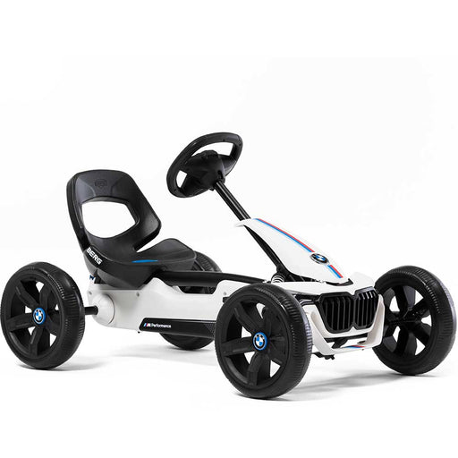 Berg Reppy Officially Licensed BMW Kids Pedal Powered Go Kart | White with BMW Stripes