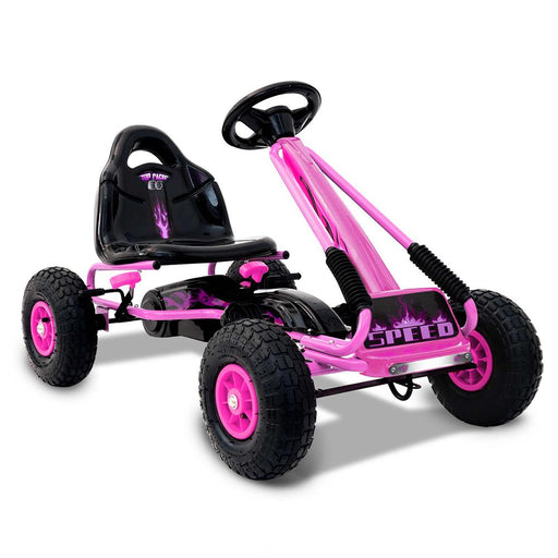 Mighty Racer Kids Pedal Powered Go Kart | Power Pink