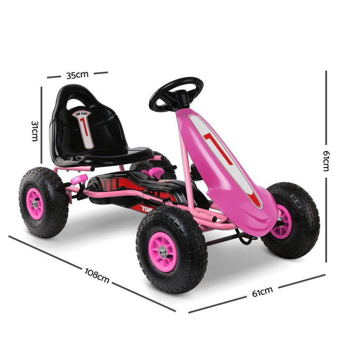 Ultimate Racer Kids Pedal Powered Go Kart | Power Pink