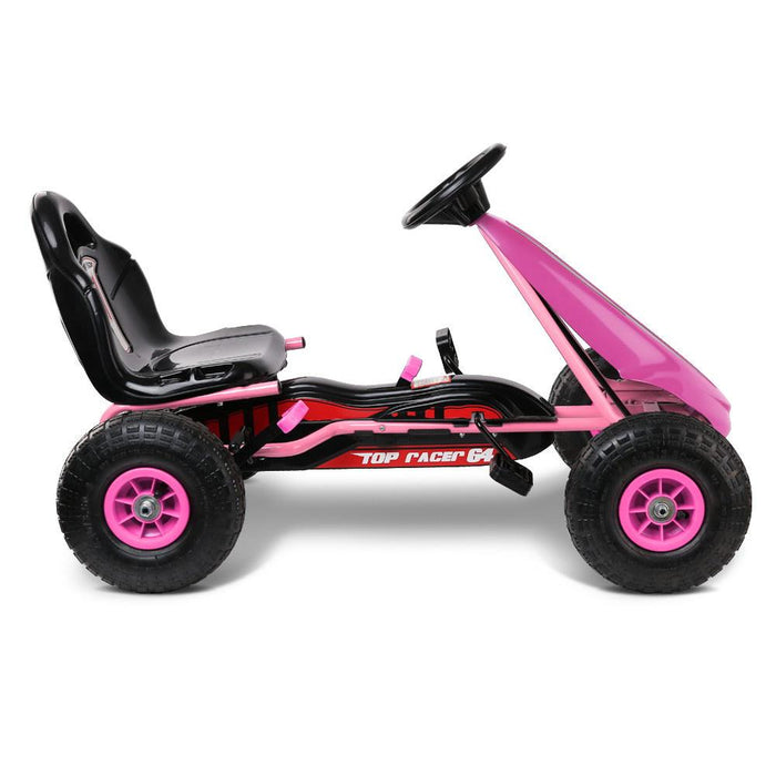 Ultimate Racer Kids Pedal Powered Go Kart | Power Pink